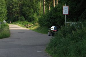 Verbotsschild am Wieslauter-Radweg